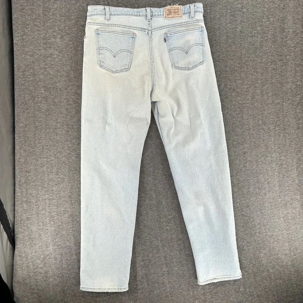 VTG Levis 540 Flex Denim Mens Light Wash Jeans 38x34 Fits 37x31 90s Brown Tab